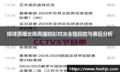 排球直播女排直播精彩对决全程回放与赛后分析